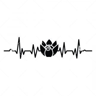 Solid Lotus Flower Spiritual Heartbeat SVG