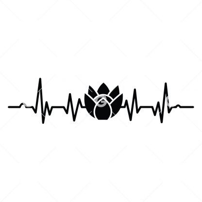 Solid Lotus Flower Spiritual Heartbeat SVG