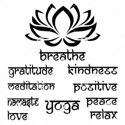 Spiritual Yoga Script Words SVG Bundle
