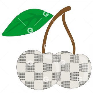 White Checkered Fashion Cherries SVG