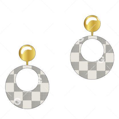 White Fashion Earrings SVG