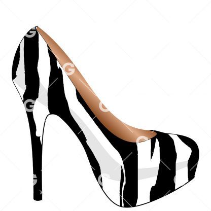 Zebra High Heel Shoe SVG