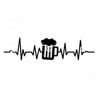 Beer Mug Heartbeat SVG