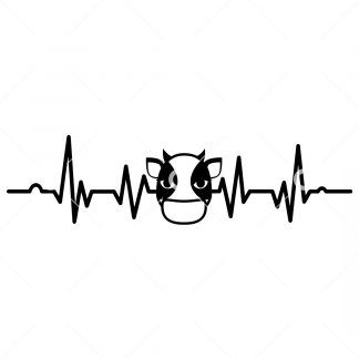 Cute Cow Heartbeat SVG