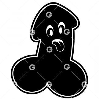 Cute Dick (Penis) With Tongue Out SVG