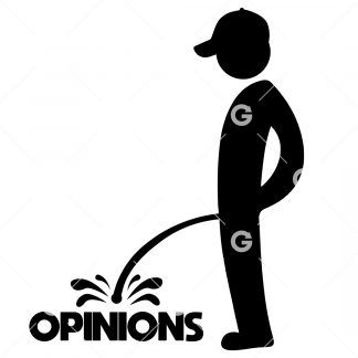 Stickman Peeing on Opinions SVG