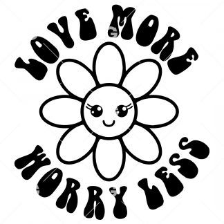 Love More, Worry Less Cute Daisy Awareness SVG