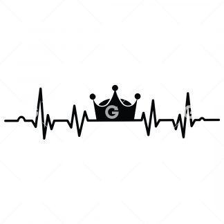 Fashion Crown Heartbeat SVG