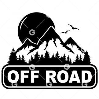 Off Road Sun and Mountain Decal SVG