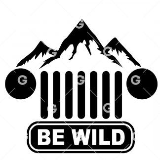 Be Wild Jeep Mountain Grill Decal SVG