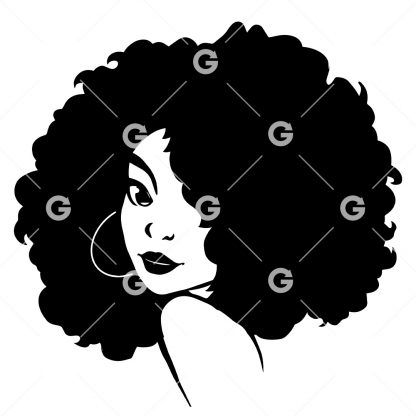 Fashion Black Girl With Earrings SVG