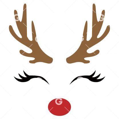 Cute Reindeer Face SVG