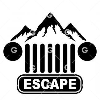 Escape Jeep Mountain Grill Decal SVG