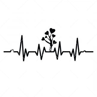 Heart Tree Heartbeat SVG