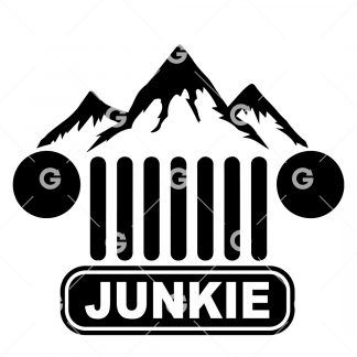 Junkie Jeep Mountain Grill Decal SVG
