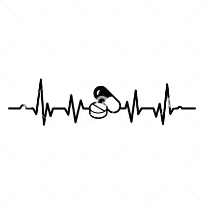 Medication Pills Heartbeat SVG