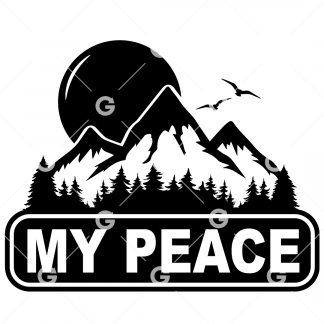 My Peace Sun and Mountain Decal SVG