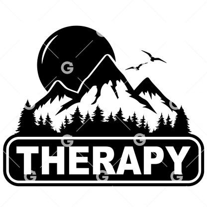 Therapy Sun and Mountain Decal SVG