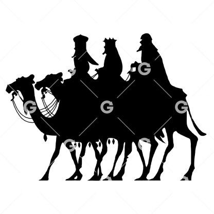 Three Wisemen Riding Camels SVG