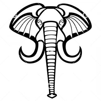 Tribal African Elephant Head SVG