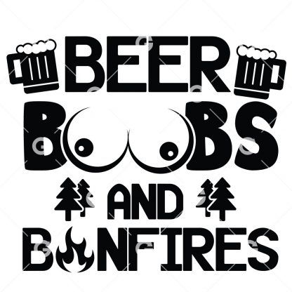Funny Beer Boobs and Bonfires SVG