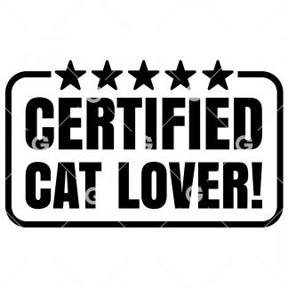 Certified Cat Lover 5 Star Sign SVG