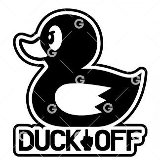 Funny Duck Off Middle Finger Decal SVG