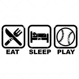 Eat Sleep Play Baseball SVG