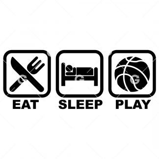 Eat Sleep Play Basketball SVG