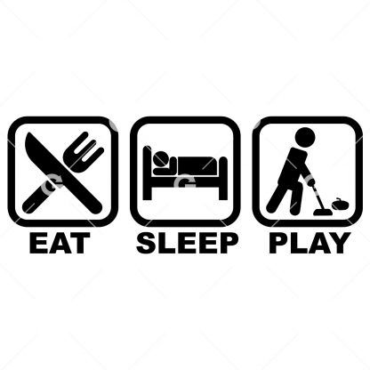 Eat Sleep Play Curling SVG