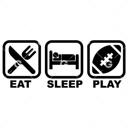 Eat Sleep Play Football SVG
