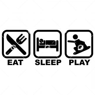 Eat Sleep Snowboarding SVG