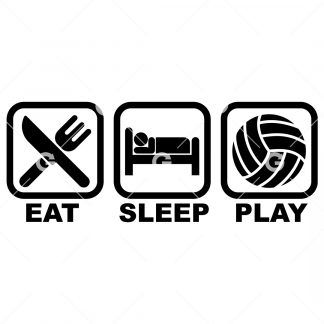 Eat Sleep Play Volleyball SVG