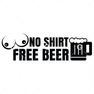 Funny No Shirt Free Beer Boobs SVG