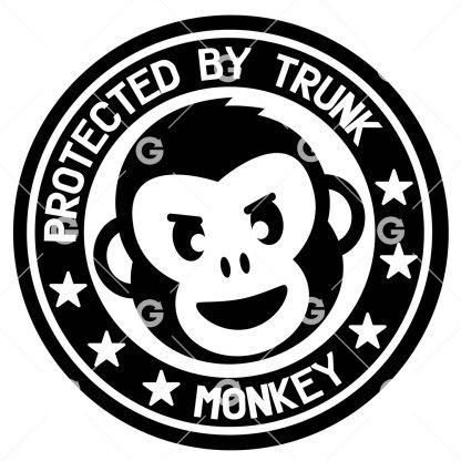 Protected By Trunk Monkey Decal SVG