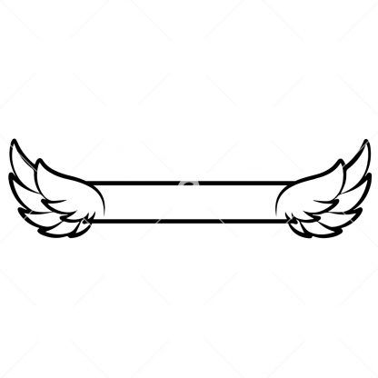 Animal cut file design with angel wings monogram.
