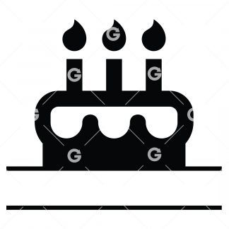 Birthday cake monogram cut file design.
