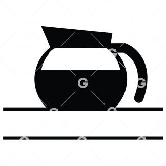 Foods cut file design with a coffee pot monogram. 