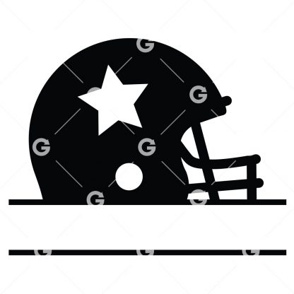 Football Helmet with star monogram cut file design.