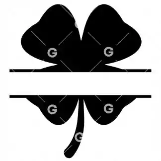Nature cut file design with a four leaf clover monogram.