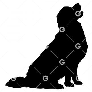 Animal cut file design with a golden retriever dog silhouette.  