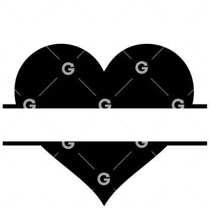 Love heart cut file monogram design. 