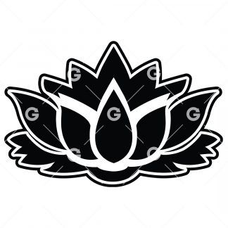 Spiritual cut file decal design with a lotus flower outline.