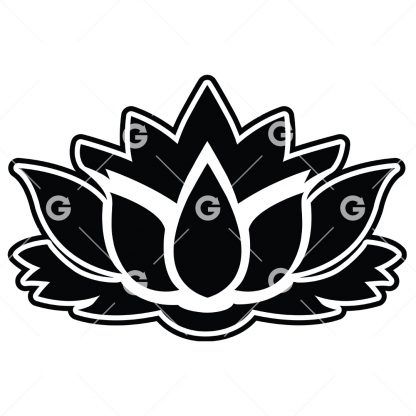 Spiritual cut file decal design with a lotus flower outline.