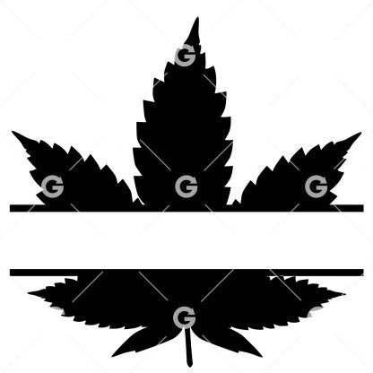 Marijuana pot leaf monogram cut file design.