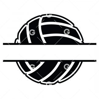 Volley ball monogram cut file design.