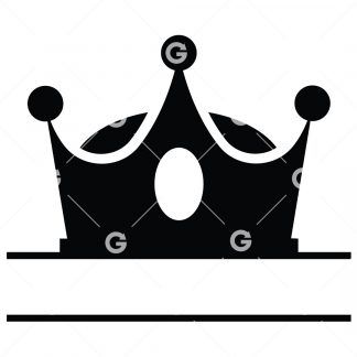 Fashion cut file design with a Queen crown monogram.