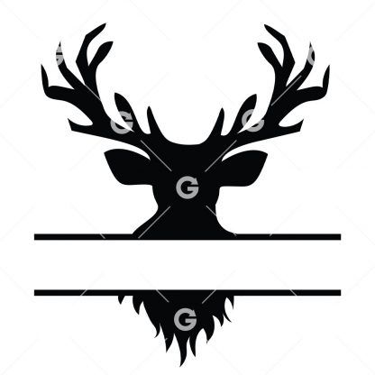 Animal cut file design with a deer head monogram.