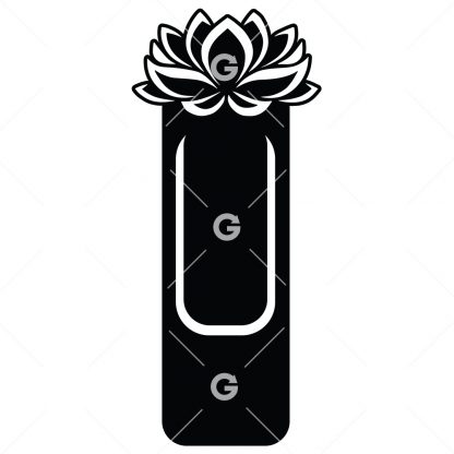 Bookmark template SVG design with a spiritual lotus flower.