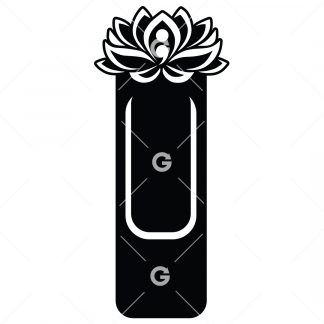 Bookmark template SVG design with a semicolon lotus flower (Suicide Prevention).